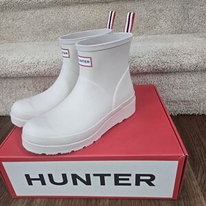 Hunter White Ankle Rain Boots
